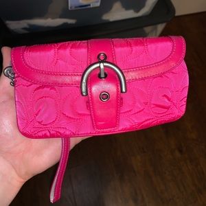 Pink coach wristlet